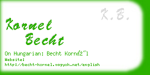 kornel becht business card